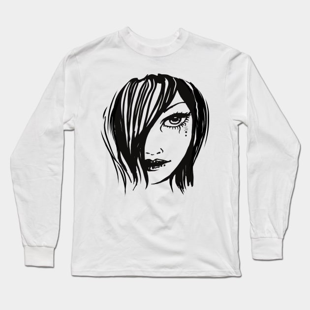 Gothic woman Long Sleeve T-Shirt by GalDisegni